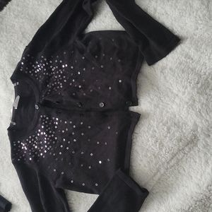Sequin front button sweater